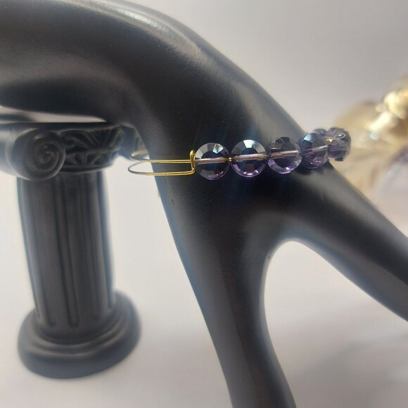 ALEX AND ANI Amethyst Luxe Bracelet Beaded Faceted Bangle Gold Electroplate EUC - Picture 8 of 14